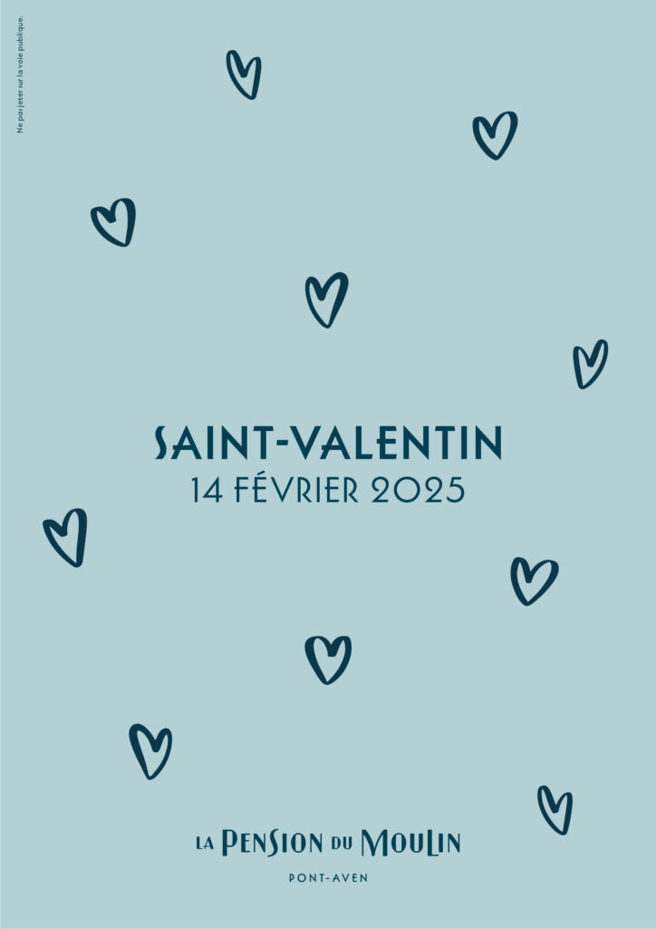 Menu de Saint-Valentin à La Pension du Moulin Pont Aven en Bretagne